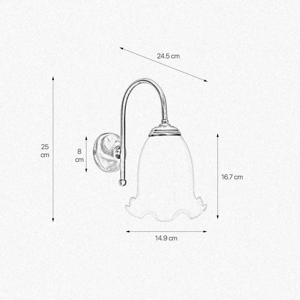 Aplica de perete stil clasic italian din alama si sticla Bell