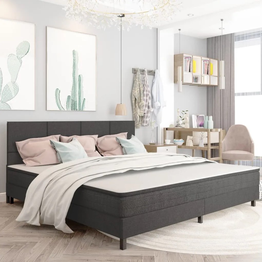 vidaXL Pat continental, gri închis, 200 x 200 cm, material textil