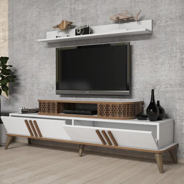 Set Comoda TV si Masuta de Cafea Living Eylül Alb