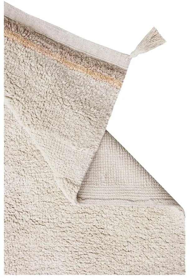 Covor crem lavabil/țesut manual din bumbac 170x240 cm Bloom Natural – Lorena Canals