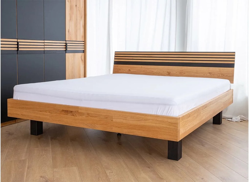 Dulap stejar masiv Rafael 5 Usi 3 Usi Sticla, 256 × 58 × 219 cm