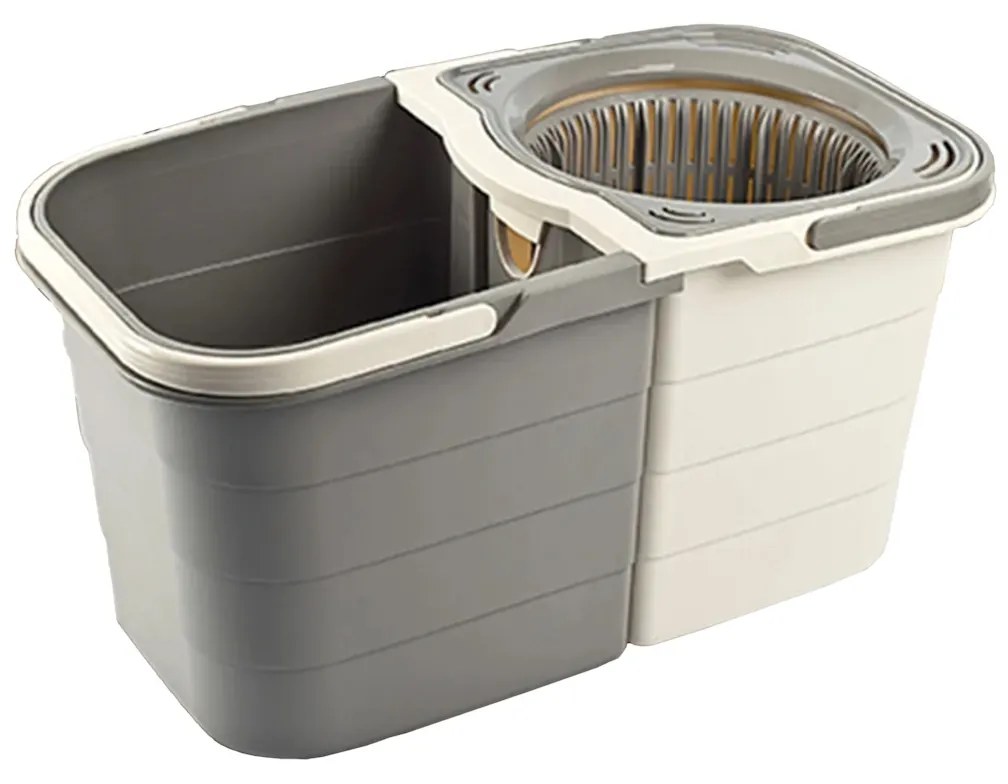 Mop rotativ Lisa ZLN0792 cu doua recipiente separabile, maner ajustabil, Gri