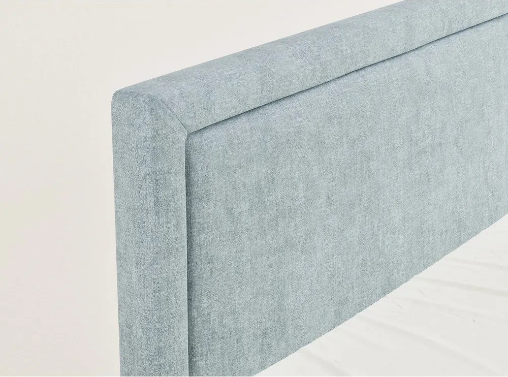 Pat boxspring albastru deschis cu spațiu de depozitare 180x200 cm Fresco – Maison de Rêve