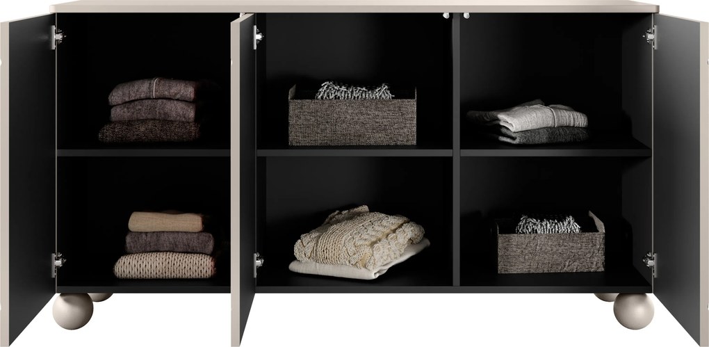 Comodă Sonatia II 150 cm trei uși - casmir / picioare rotunde