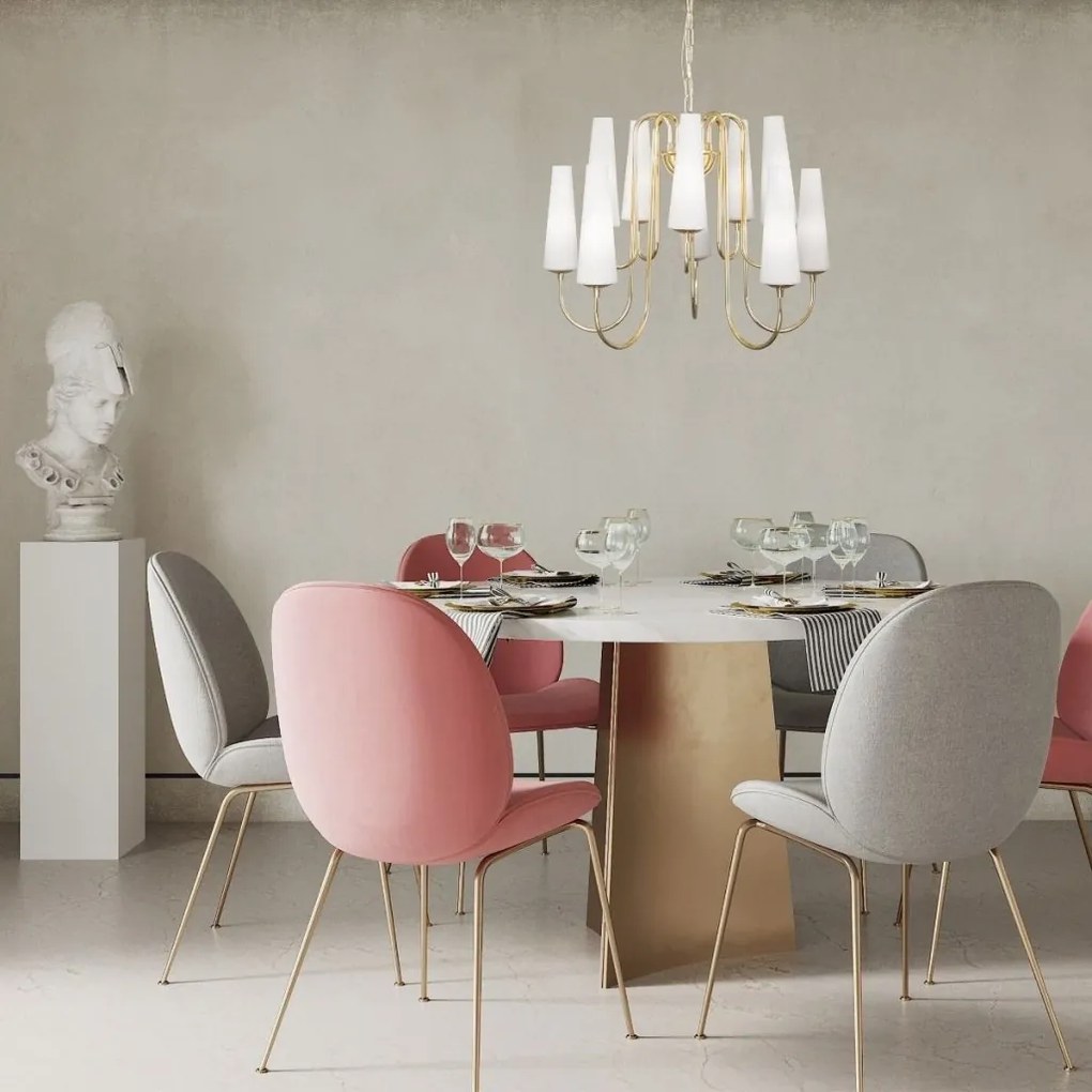 Candelabru cu 10 brate design modern Magnum auriu