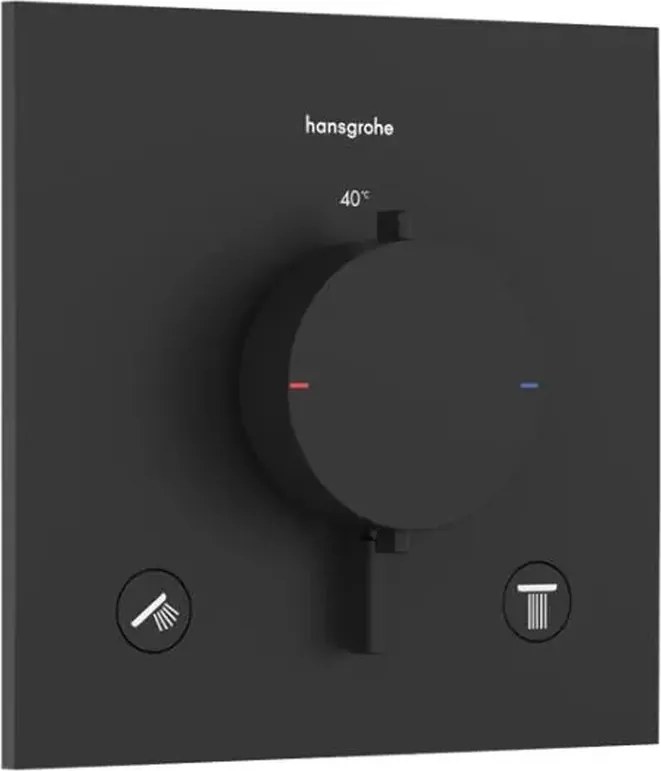 Baterie cada-dus termostatata Hansgrohe Ecostat Comfort E finisaj negru mat fara corp ingropat