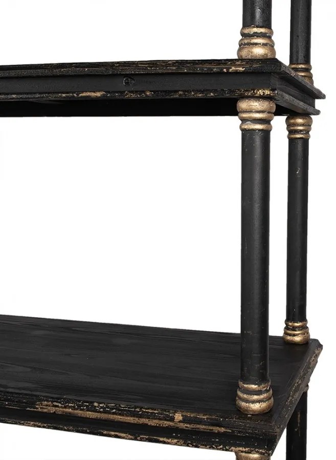Biblioteca neagra, din lemn masiv, aspect vintage, Noire