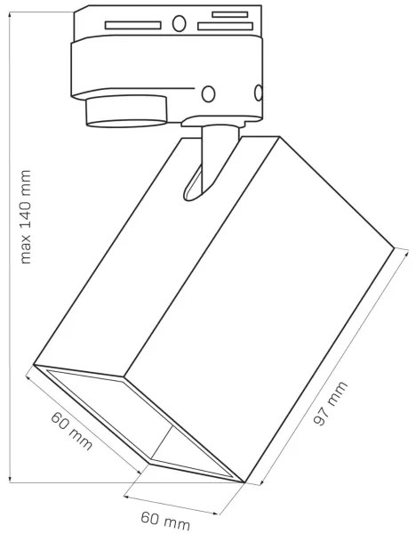 Spot pentru sistem de șină SQUARE 3xGU10/10W/230V + 1 m sistem de șină