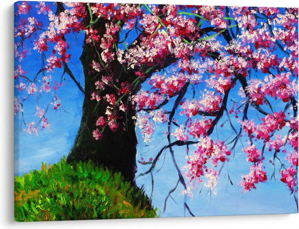 Tablou - Cireș înflorit - pictură (70x50 cm)