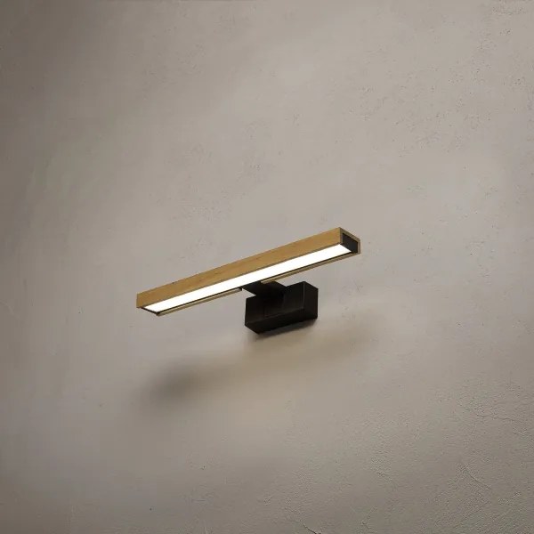 Brilagi - Iluminare LED pentru oglindă de baie 3 în 1 WOODY MIRROR LED/8W/230V IP44 negru/stejar
