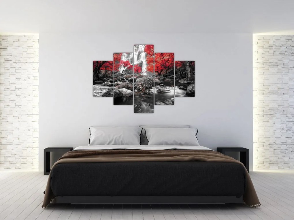 Tablou - Cascade în peisajul de toamnă (150x105 cm)