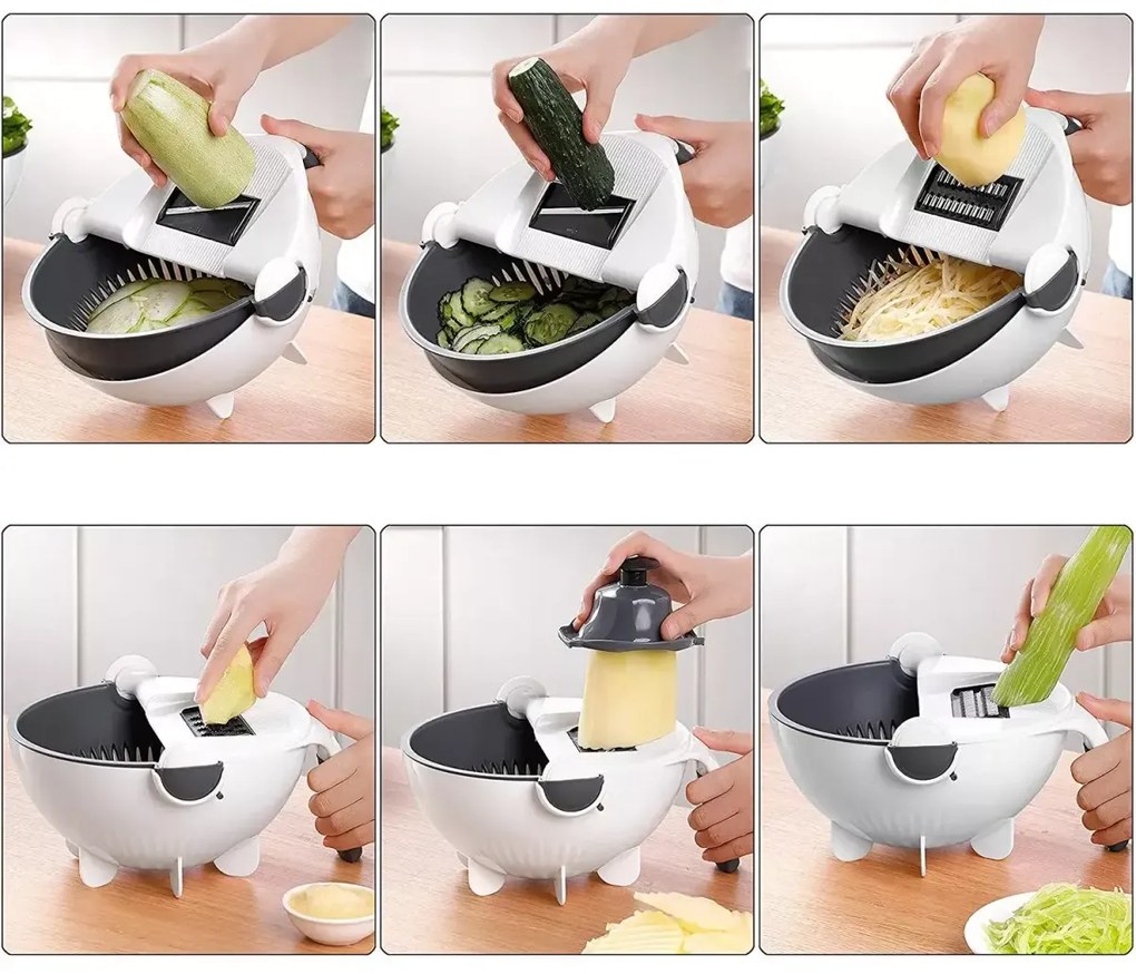 Feliator de legume multifuncțional cu strecurător