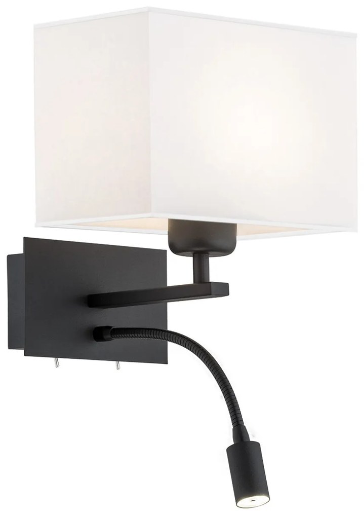Aplica de perete cu reader LED design elegant HILARY negru/alb