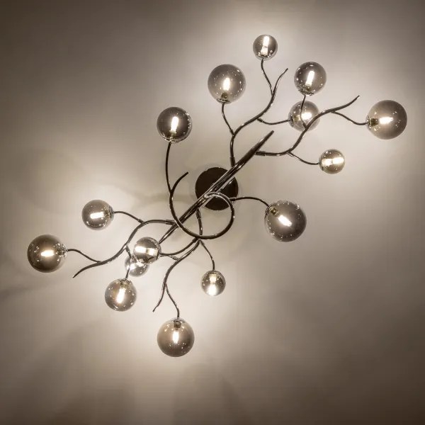 Lustră LED aplicată Brilagi MISTEL 15xG9/3W/230V crom lucios/fumuriu