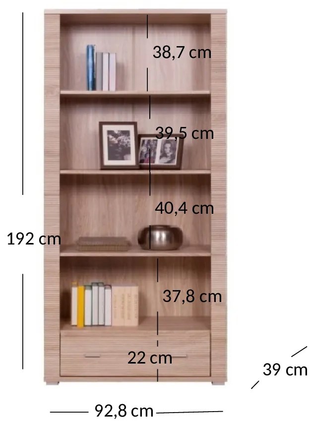 Raft Gwenn 1S/90 (Stejar sonoma). 1052940