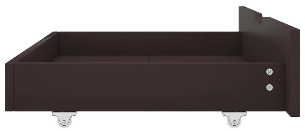 Cadru de pat cu 2 sertare maro inchis 160x200 cm lemn masiv pin Maro inchis, 160 x 200 cm, 2 Sertare