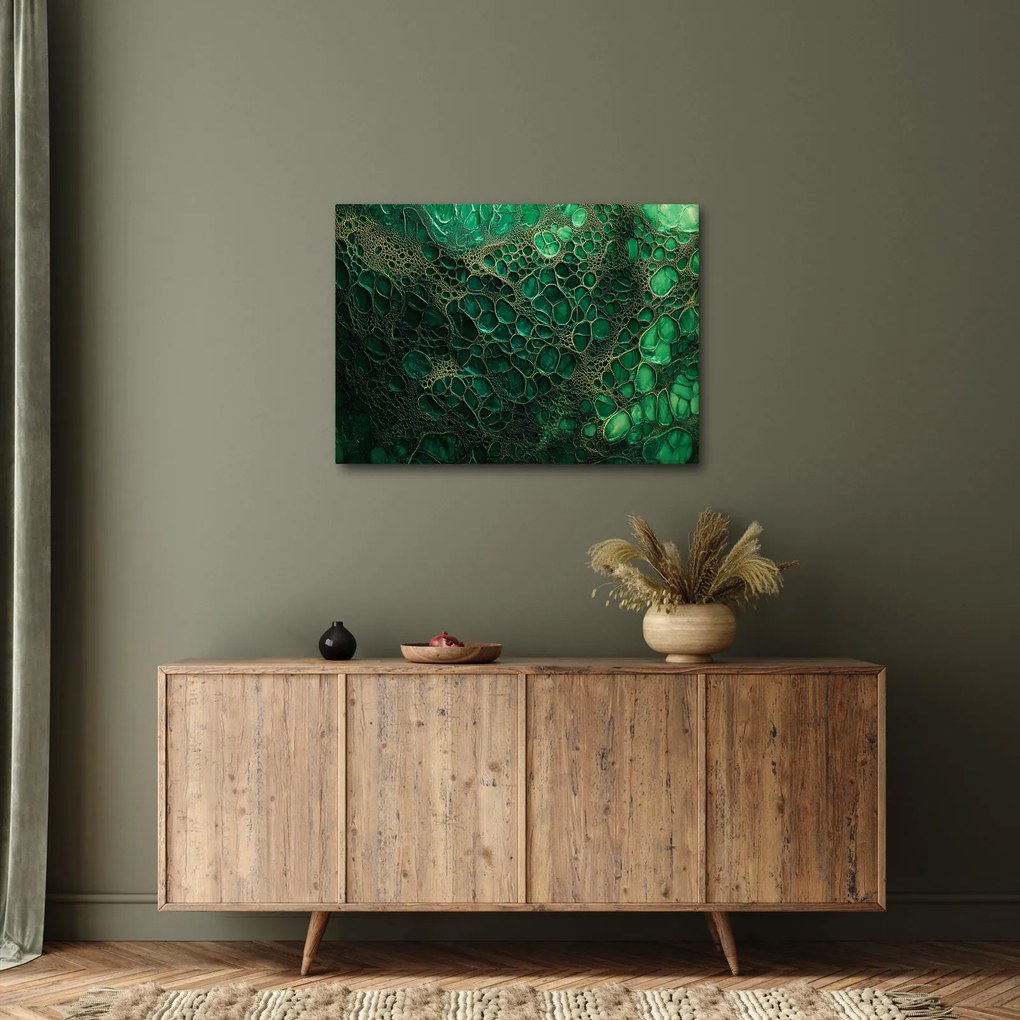 Tablou - Imagine microscopică verde (70x50 cm)