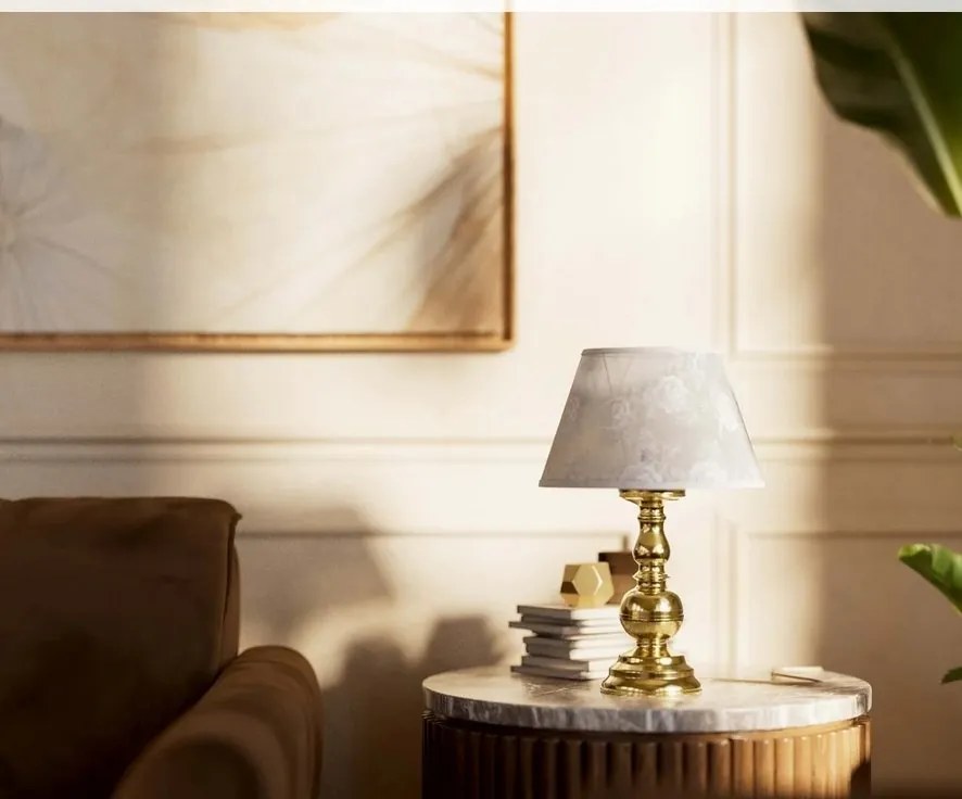 Lampa de masa clasic elegant din alama masiva Flemish