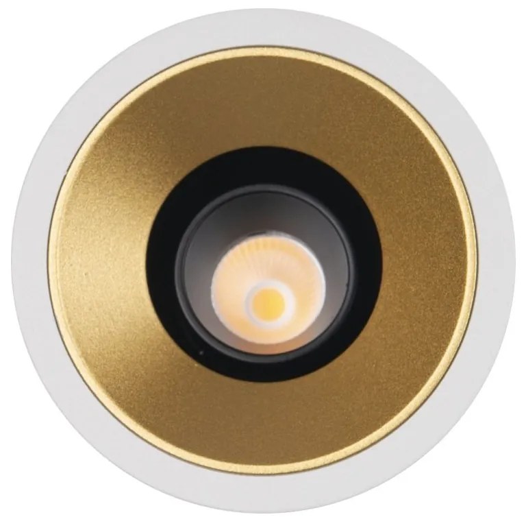 Spot LED incastrabil GALEXO H0106 alb cu inel auriu