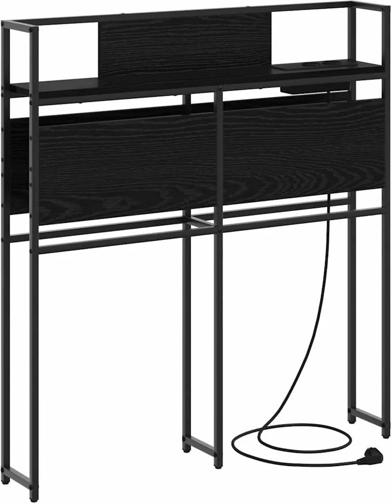 vidaXL Tăblie de depozitare cu raft Stejar negru 75 cm Lemn compozit