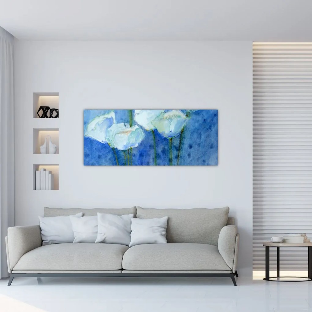 Tablou - Lalele albe (120x50 cm)