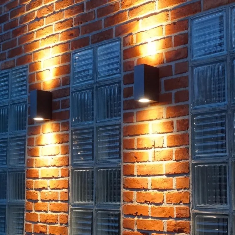 Set de 4 aplice gri închis cu 2 lumini IP44 - Baleno