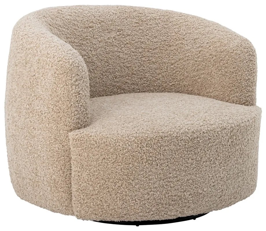 Fotoliu bej cu tapițerie din țesătură bouclé Bocca – Bloomingville