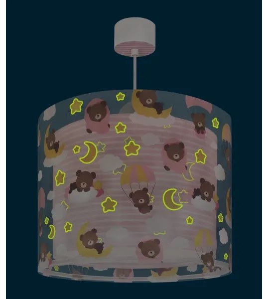 Dalber 41572S - Lustră pentru copii BABY TEDDY 1xE27/15W/230V roz