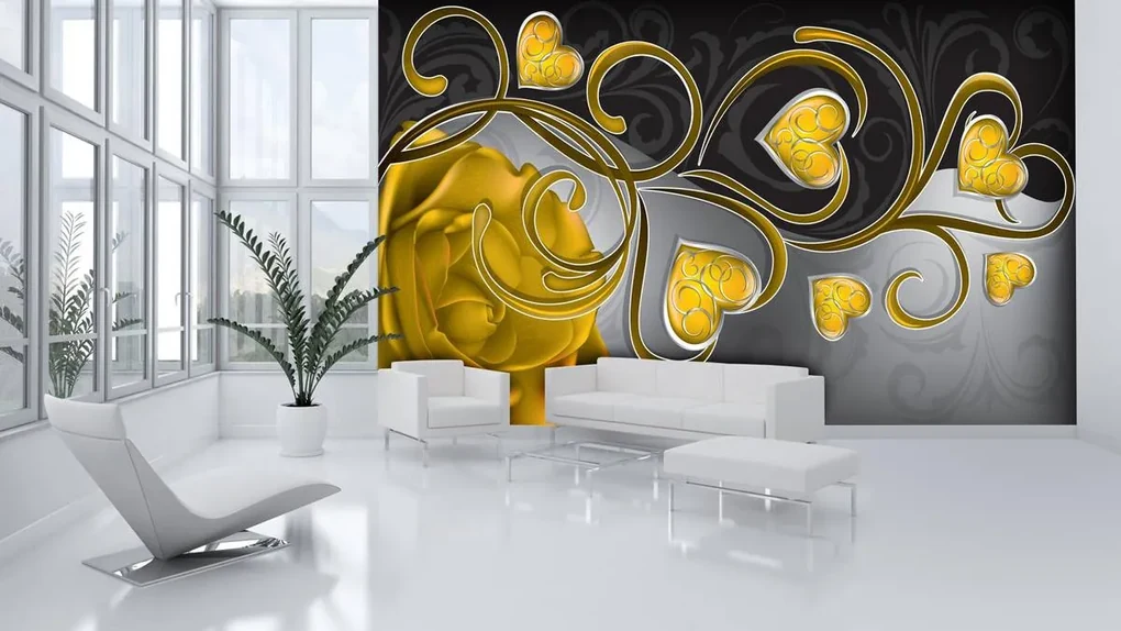 Fototapet - Arta florală - abstract (152,5x104 cm), în 8 de alte dimensiuni noi