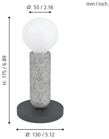Eglo 39835 - Lampă de masă GIACONECCHIA 1xE27/40W/230V
