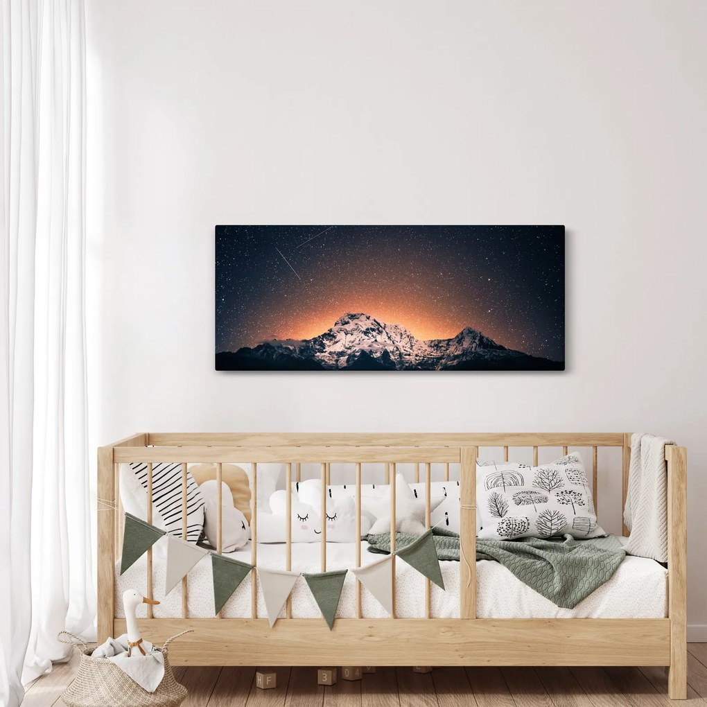 Tablou cu cerul nocturn cu munți (120x50 cm)