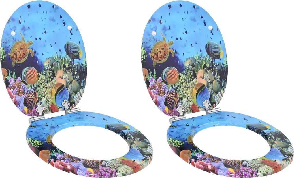 vidaXL Capac de toaletă cu închidere lentă 2 pcs 44 x 38 cm Placă MDF