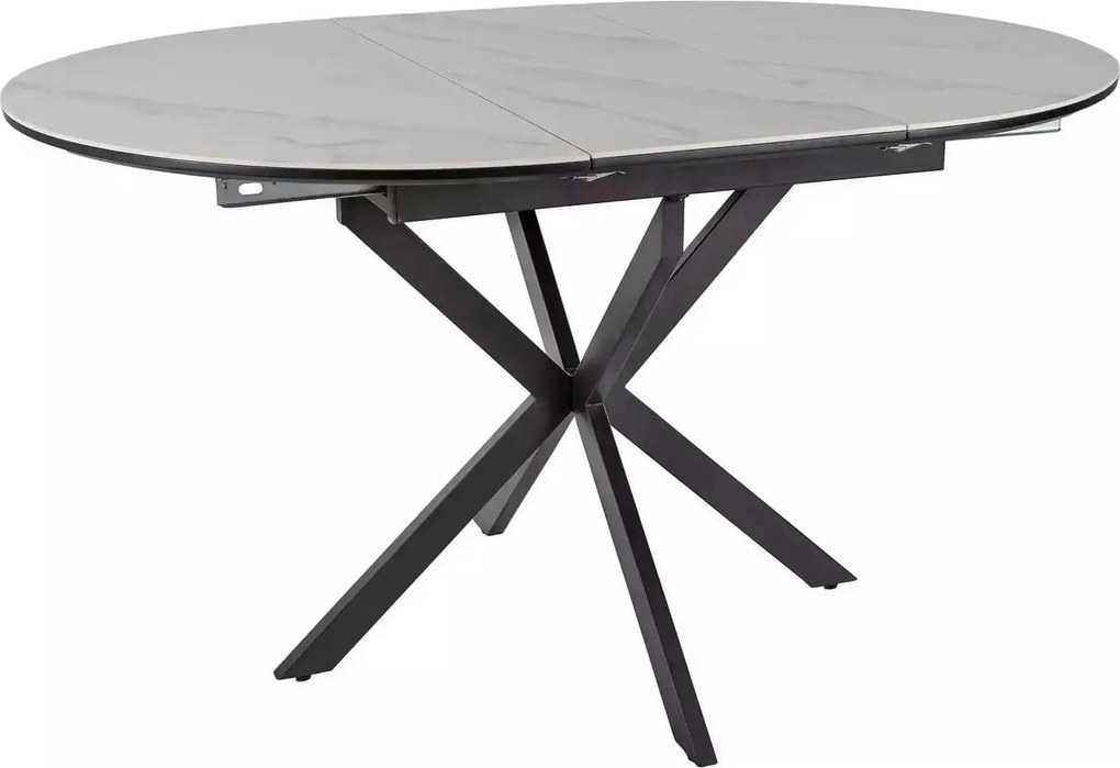 Masa extensibila GASTON, gri mat cu efect de marmura, ceramica/metal,