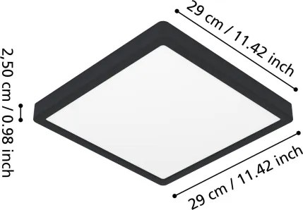 Plafonieră LED pentru baie Eglo FUEVA LED/13W/230V 29x29 cm IP44 negru - 901331