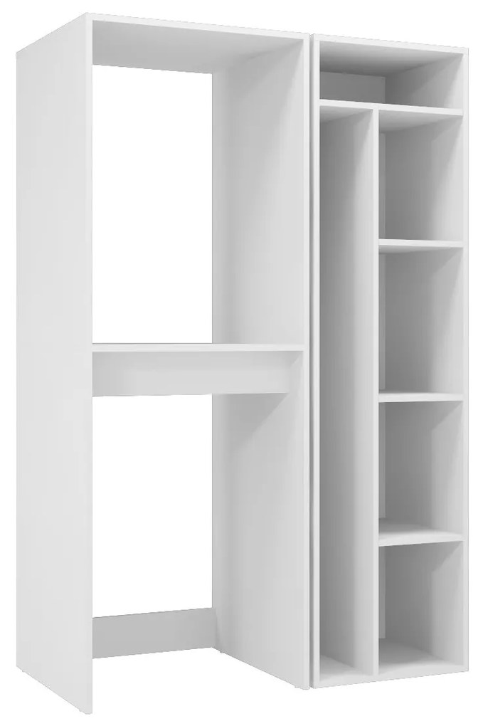 Set Dulap Baie pentru Masina de spalat, uscator si masa de calcat, Miranda , Alb,   71x194x69 - 54 x 194 x 52 cm
