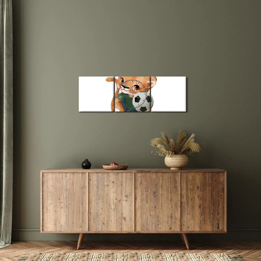 Tablou - Animăluț în acuarelă N⁰4 (cu ceas) (90x30 cm)
