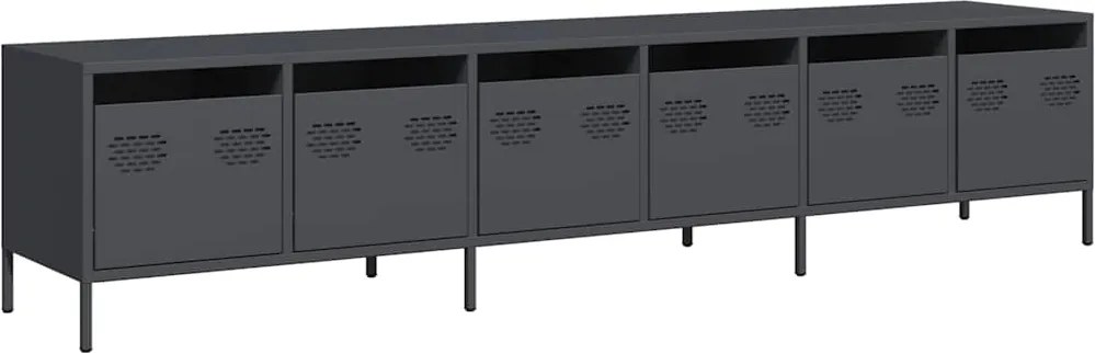 vidaXL Dulap TV, antracit, 202x39x43,5 cm, oțel laminat la rece
