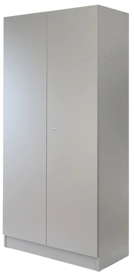 Dulap din lemn Visio LUX, 90 x 45 x 185 cm, încuietoare cu cilindru, gri