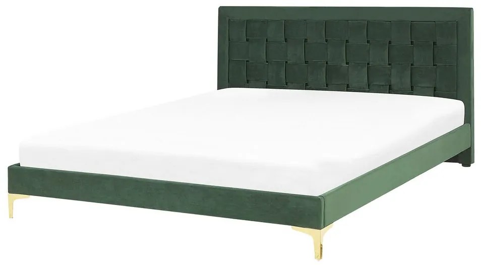Pat matrimonial 140 cm LIMO (poliester) (verde închis) (cu somieră). 1022886