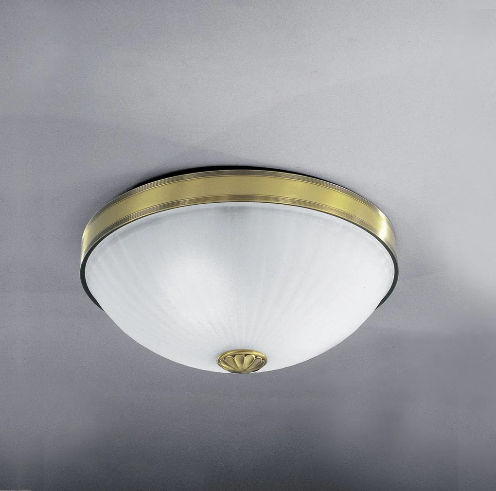Plafoniera clasic design italian din alama, sticla 3027 RA-PL. 3027/3