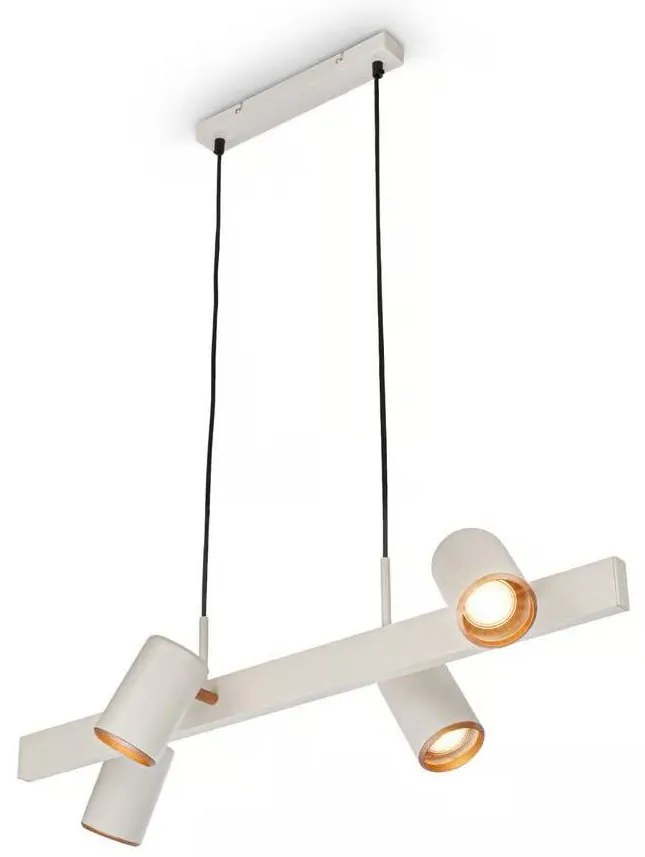 Briloner 4058044 - Candelabru suspendat pe cablu ERA 4xGU10/10W/230V, crem