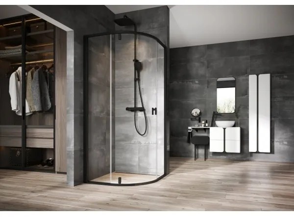 Ravak X070160 - Set de duș cu baterie termostatică FREE, negru