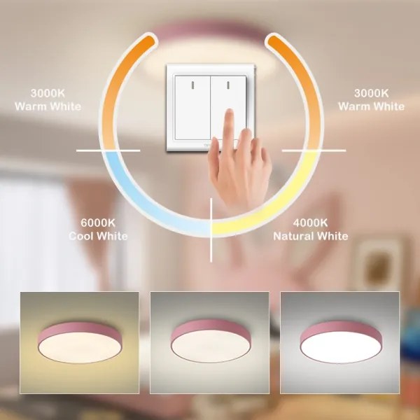 Brilagi - Plafonieră LED POOL, 60 W, 230 V, 3000/4000/6000 K, 60 cm, roz