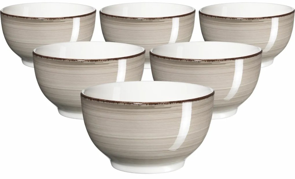 Mäser Set de 6 boluri Bel Tempo 14 cm, taupe