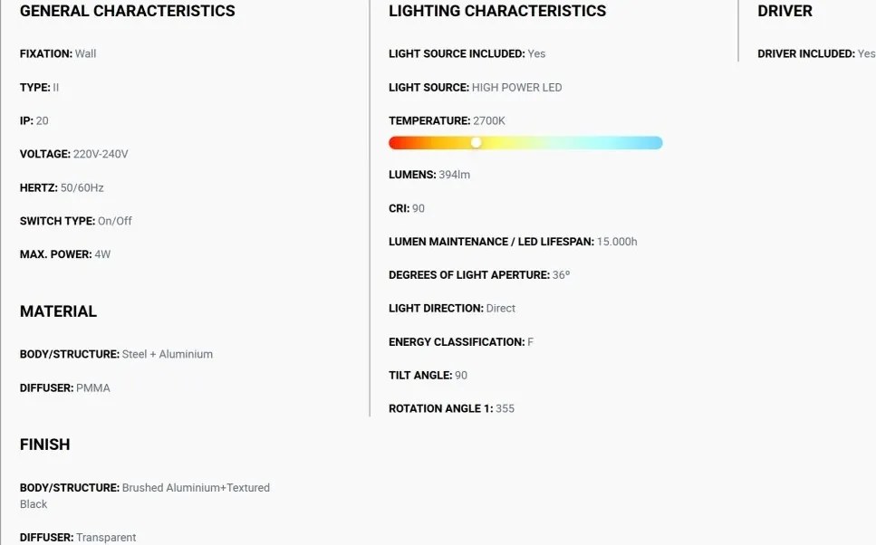 Aplica cu reader LED directionabil stil minimalist CRONOS aluminiu