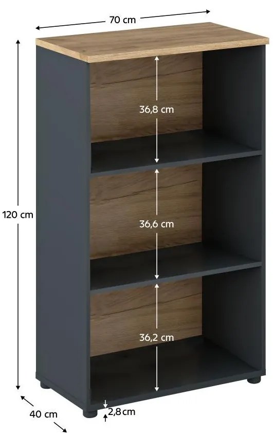 Raft Klodekas 4 (grafit + Stejar artisan) . 1097177