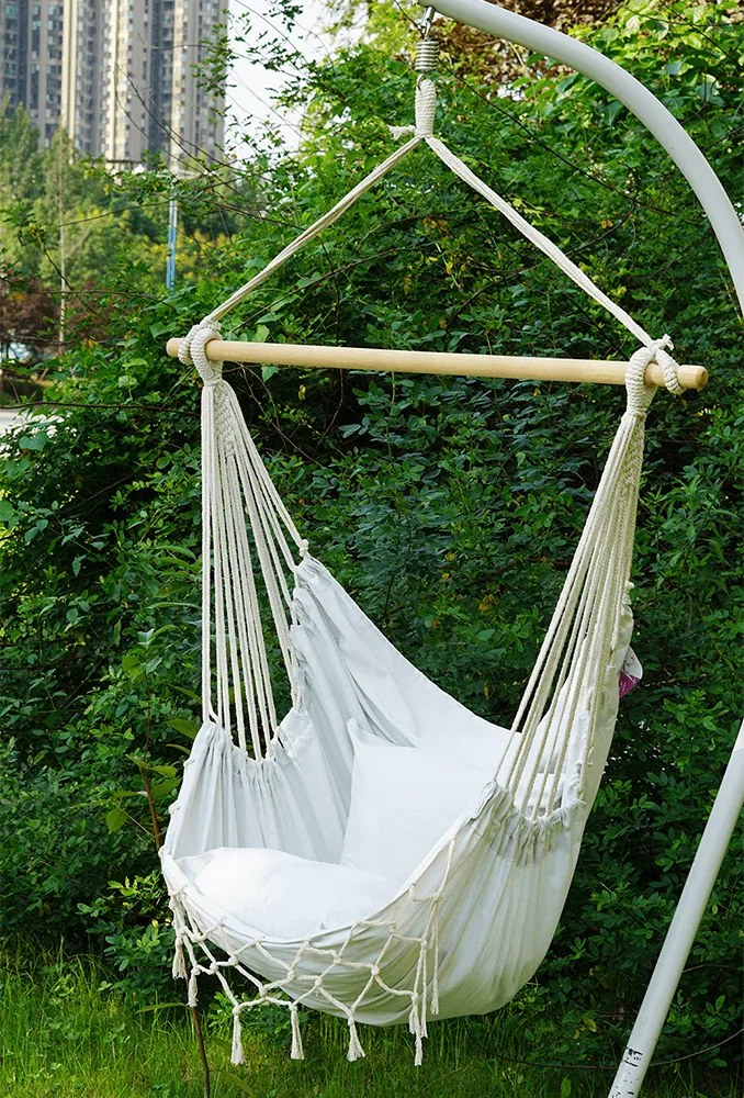 Fotoliu balansoar suspendabil, crem, OFRAME