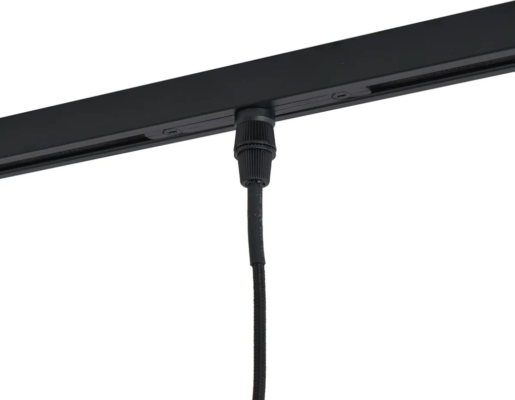 Sistem de iluminat pe șină modern negru cu 3 lămpi suspendate bronz închis monofazat - Slimline Loyce