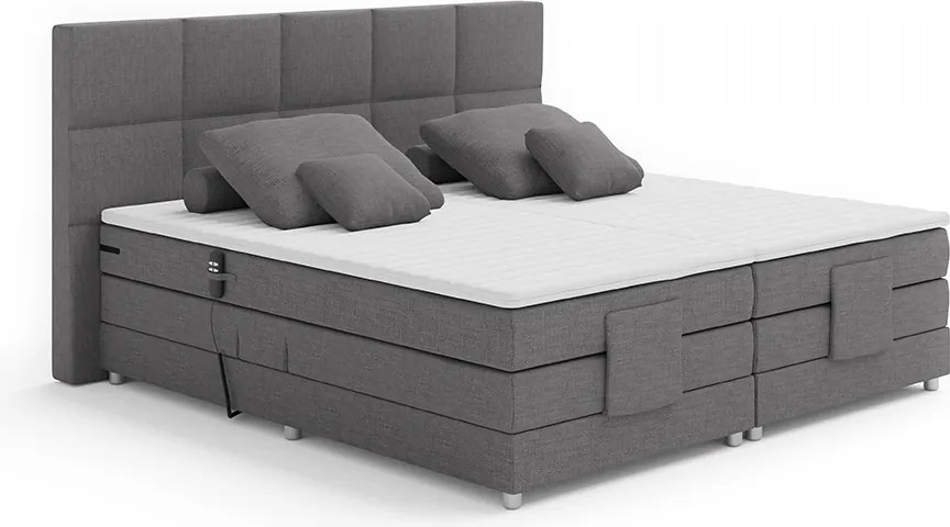 Pat electric reglabil, arcuri, gri, 180x200, MURKO NEW