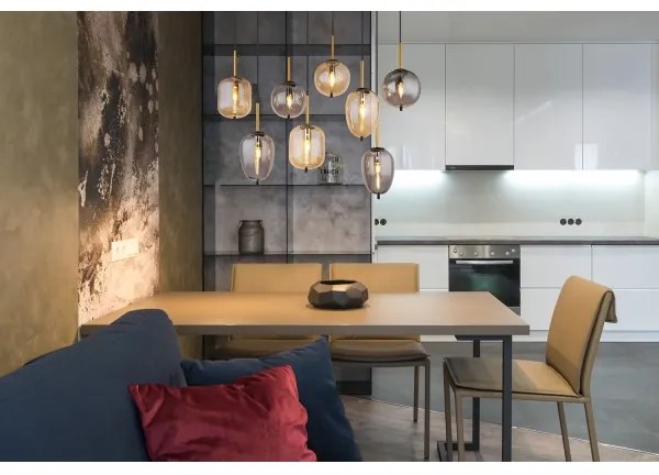 Lustră pe cablu Globo 15345-8A negruY 8xE14/40W/230V